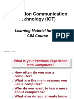 Information Communication Technology (ICT) : Learning Material For The CIM Course