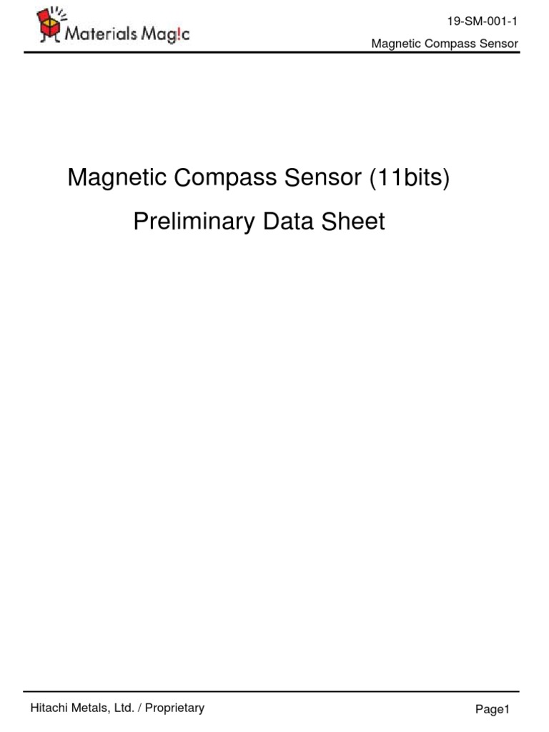 Electronic Compass IC HM55B (Datasheet) PDF Analogue Electronics