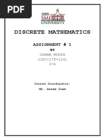 Discrete Mathematics: Assignment # 1