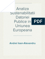 Analiza Sustenabilitatii Datoriei Publice in Uniunea Europeana