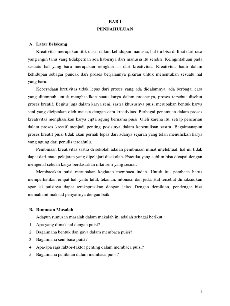 Membaca Puisi Dan Penilaiannya Pdf