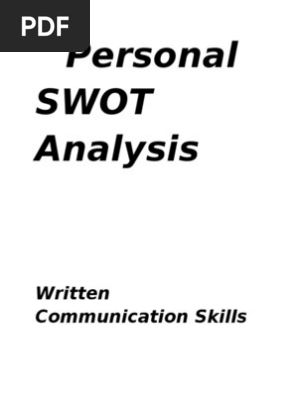 Personal SWOT Analysis