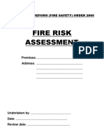 Fire Risk Assessment Form and Guidance