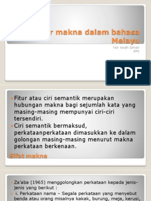 Fitur Makna Dalam Bahasa Melayu Pdf
