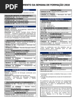 PLANEJAMENTO DA SEMANA DE FORMA√á√ÉO 2018 att