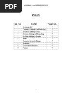 Index: Sr. No. Topic Page No