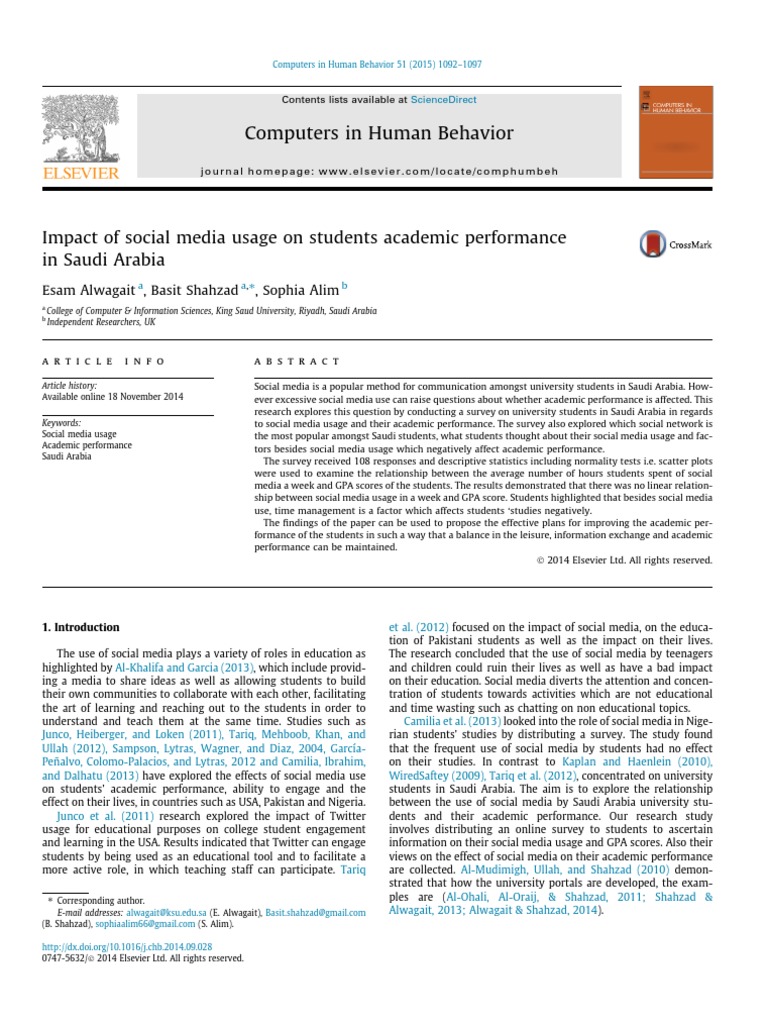 Impact of Social Media in Academic Performance | PDF | Social Media ...