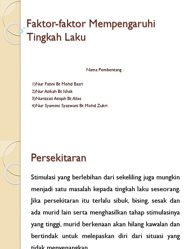 Faktor Faktor Mempengaruhi Tingkah Laku Pdf