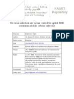 Kaust Repository: On Mode Selection and Power Control For Uplink D2D Communication in Cellular Networks