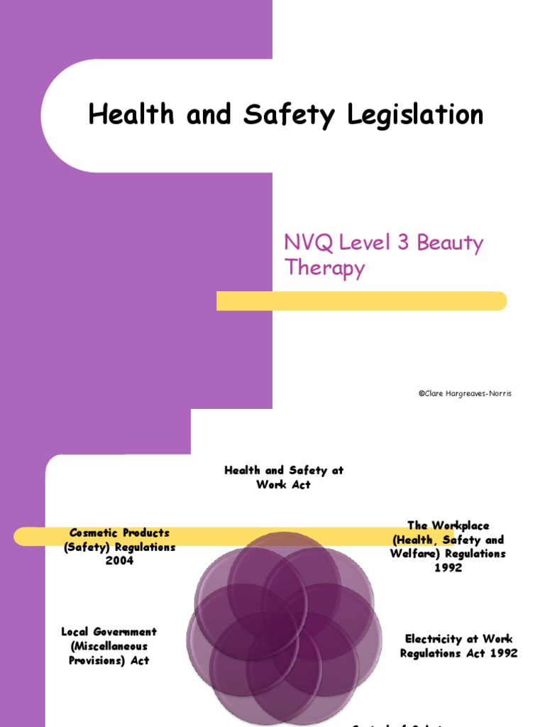 Health and Safety Legislation PDF Cosmetics Employment