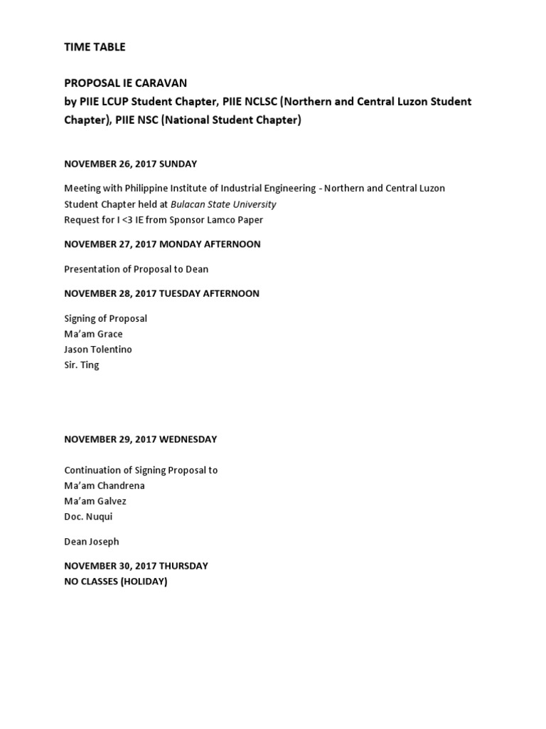 Time Table | PDF