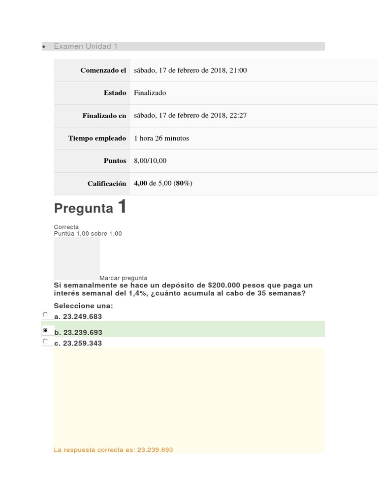 Examen Unidad 1 Matemáticas Financieras | PDF | Tasas de interés | Dinero