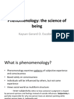 Phenomenology: The Science of Being: Kaysan Gerard O. Escobinas