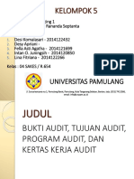 BUKTI AUDIT, TUJUAN AUDIT, PROGRAM AUDIT, DAN KERTAS KERJA AUDIT