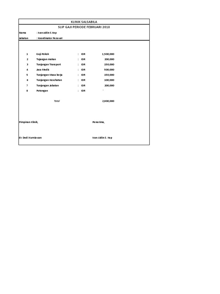 Slip Gaji Klinik