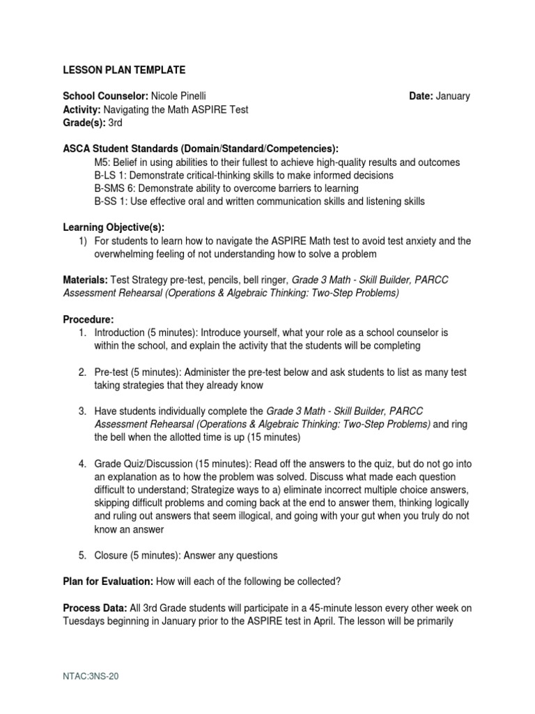 Lessonplanacademic | PDF | Educational Assessment | Question