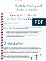 A Guide To Reading and Analysing Academic Articles