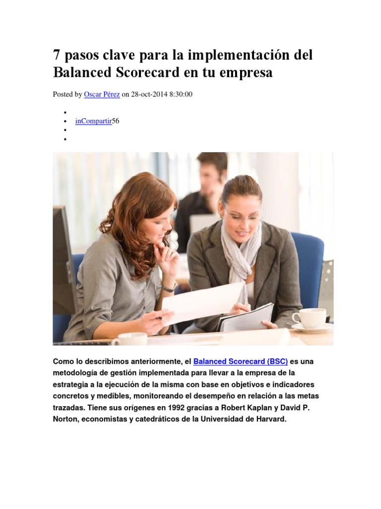 Implementación efectiva del Balanced Scorecard | PDF | La satisfacción ...