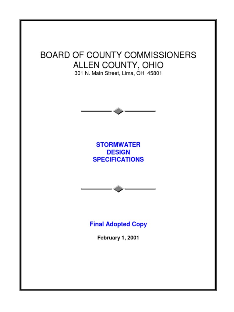 Allen County Stormwater Design Specs | PDF | Storm Drain | Surface Runoff