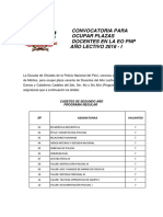 Convocatoria de 2do a 5to 2018 i Eo-pnp