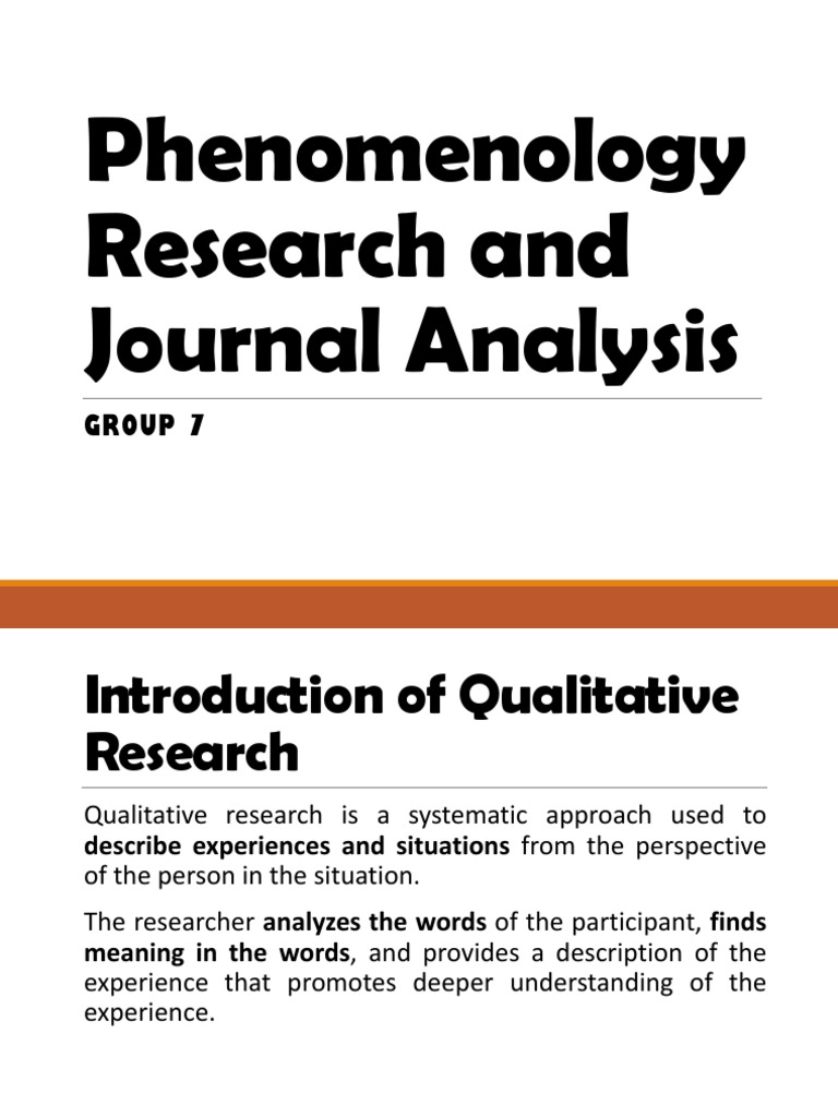 Phenomenology Research Phenomenology Philosophy Major Depressive 