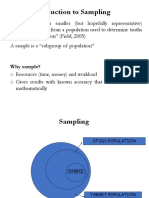 Introduction To Sampling: Why Sample?