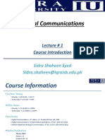 Digital Communications: Lecture # 1 Course Introduction