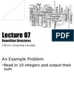 Repetition Structures: CSE115: Computing Concepts