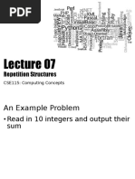 Repetition Structures: CSE115: Computing Concepts