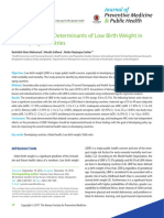 Distribution and Determinants of Low Birth Weight in Developing Countries