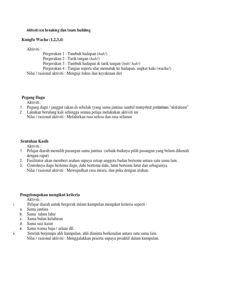 Aktiviti Team Building Untuk Pelajar