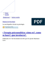 Terapia Psicoanalítica - Cómo Es - , Como Se Hace - , Que Involucra - Páginas de Psicología