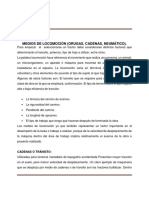 Medios de locomoción orugas, cadenas y neumático