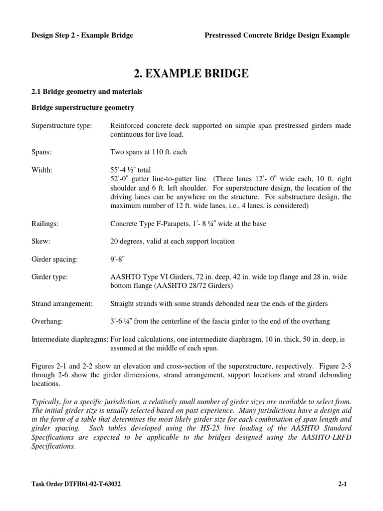 Example Bridge Design Step 2 Example Bridge Prestressed Concrete