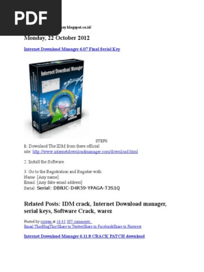 Internet Download Manager 6 07 Final Serial Key File Transfer