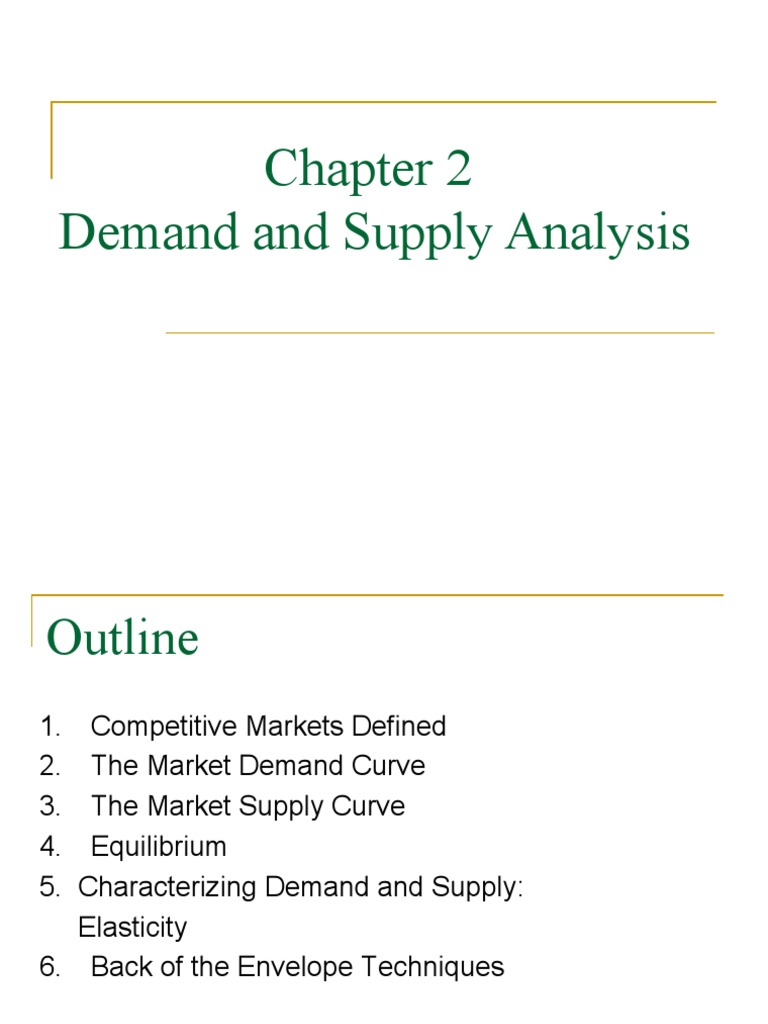 Demand and Supply Analysis Overview | PDF | Demand | Price Elasticity ...