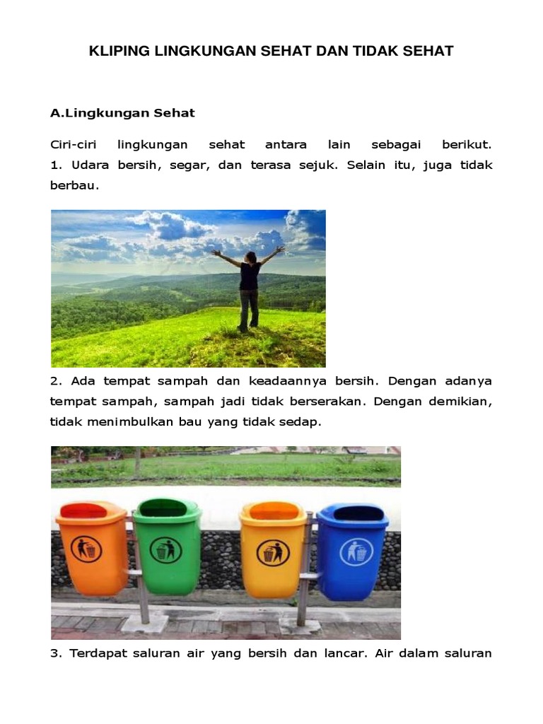 Gambar Lingkungan Yang Sehat Dan Tidak Sehat Info Terkait Gambar