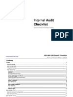 ISO 9001 2015 Internal Audit Checklist Sample