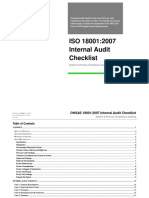 OHSAS 18001 2007 Internal Audit Checklist