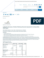 La Mancha Announces a Positive Preliminary Economic Assesment for Its Hassai Mine VMS Project