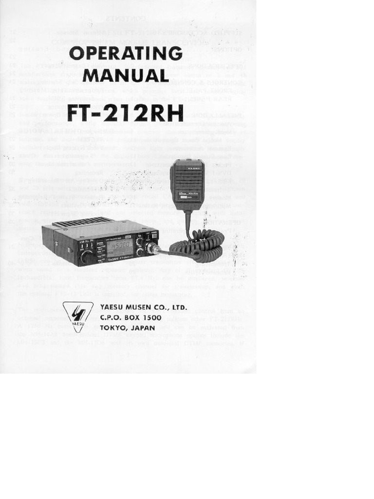 Yaesu FT-212RH Operating Manual | PDF