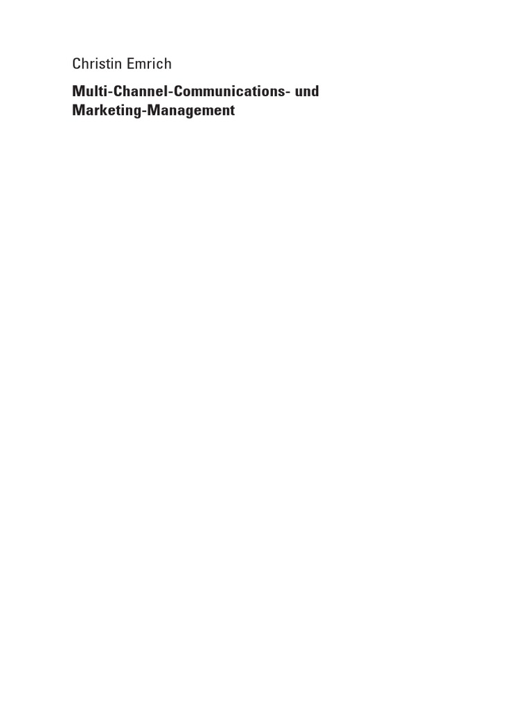 Multi Channel Communications And Marketing Management Multi Channel Communications And Marketing Management