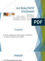 UJI KUALITATIF RHODAMIN DENGAN METODE KLT