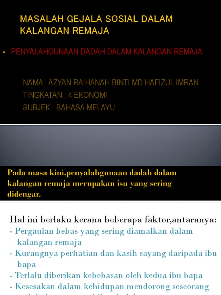 Masalah Gejala Sosial Dalam Kalangan Remaja Pdf