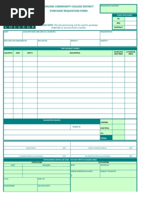 Purchase Requisition Form