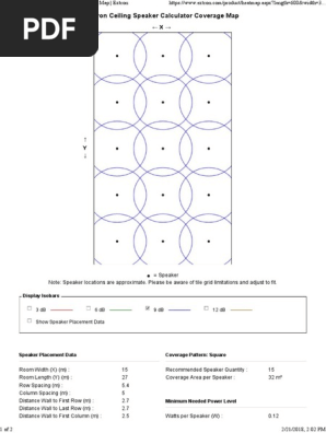 Extron Ceiling Speaker Calculator Coverage Map Extron Decibel
