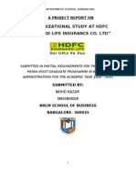 Organizational Study at HDFC Standard Life Insurance Co. LTD"