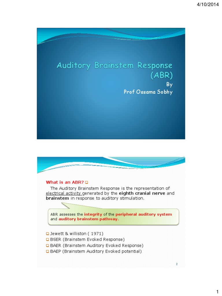 Understanding Auditory Brainstem Response | PDF | Amplitude | Hearing