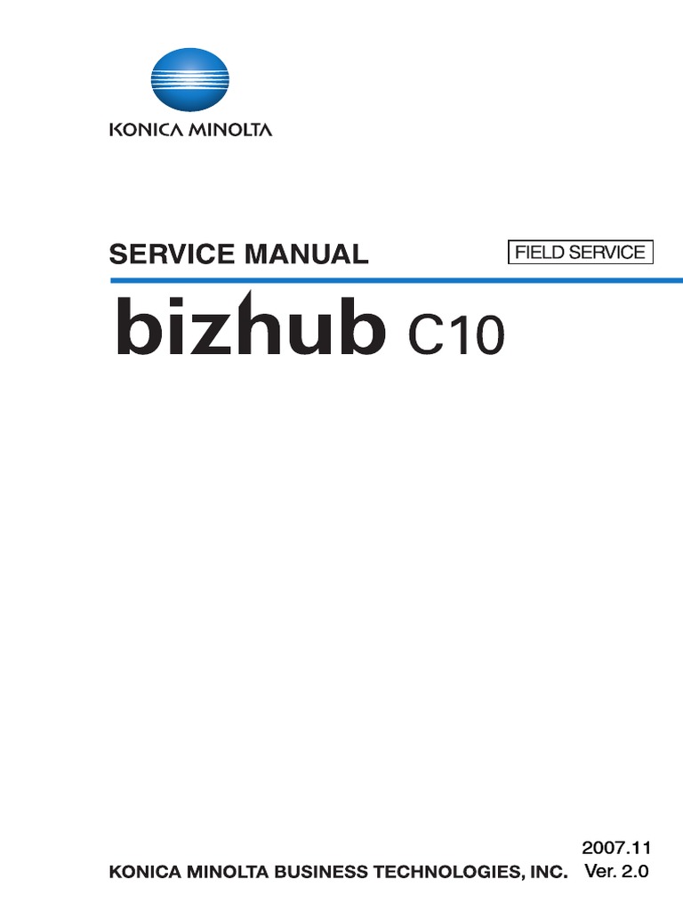 Konica-Minolta Bizhub Printer C10 Parts and Service Manual | Ac Power Plugs  And Sockets
