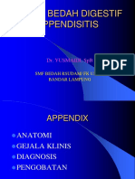 Kuliah Bedah Digestif Appendisitis: Dr. Yusmaidi, SPB